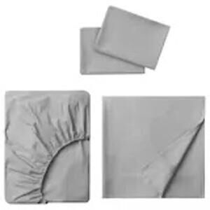 IKEA Dvala Gray Cotton Queen Sheet Set Earthy Cozy Slumber Squad